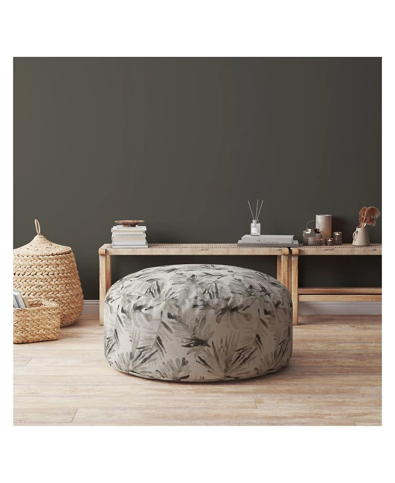 Cotton Round Floral Pouf Ottoman – Cozy and Decorative