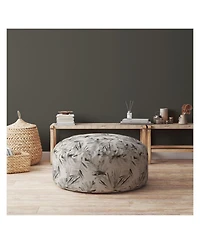 Cotton Round Floral Pouf Ottoman – Cozy and Decorative