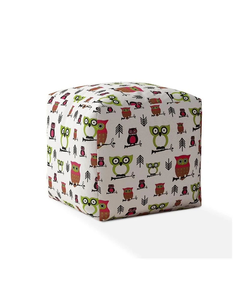 Cotton Owls Pouf Ottoman for Kids Room and Cozy Seating