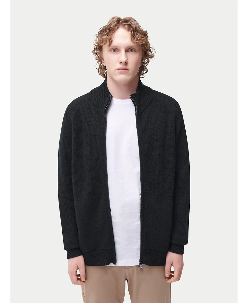 Gobi Cashmere Men's High Neck Full-Zip Cashmere Cardigan
