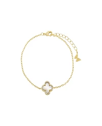 By Adina Eden Pave Outlined Four Leaf Clover Bracelet