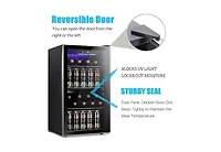 Zafro 26-Bottle Wine Cooler, 130-Can Beverage Fridge, Clear Glass Door, Quiet Compressor, Temp Adjustable, Freestanding Indoor Use, Mini Wine Cellar f
