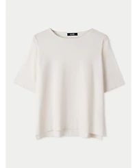 Gobi Cashmere Women's Box-Cut Cotton Silk Blend T-Shirt