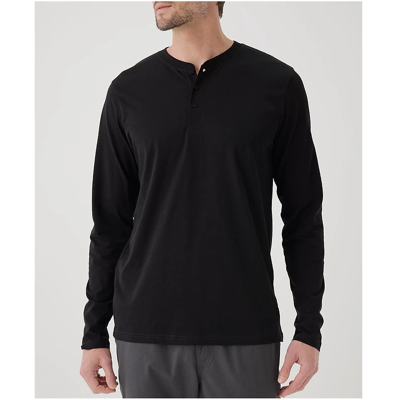 Pact Men's Organic Cotton Softspun Long Sleeve Henley