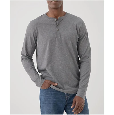 Pact Men's Organic Cotton Softspun Long Sleeve Henley