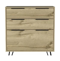 Stylish Three-Drawer Dresser with Smooth Glide Storage for Small Spaces
