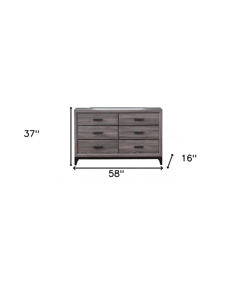 Functional Manufactured Wood Six-Drawer Chest for Closet or Guest Room