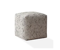 Soft Cotton Pouf Ottoman with Abstract Pattern