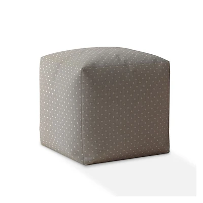 Polka Dot Pattern Cotton Pouf Ottoman – Cozy Accent