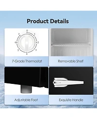 Zafro Mini Freezer, 1.2 Cu.ft Small Upright Freezer with Handle, Removable Shelves, 7 Adjustable Thermostat, Low Noise for Bedroom/Apartment/Office