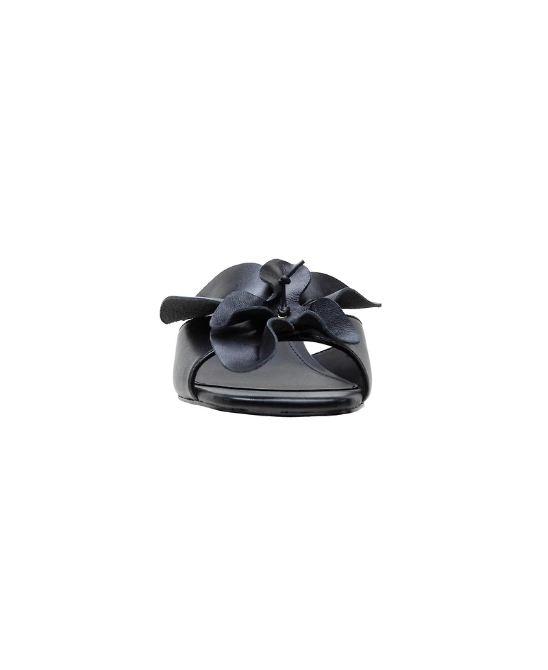 Linea Paolo Idalia | Flower Embellished Nappa Leather Slides
