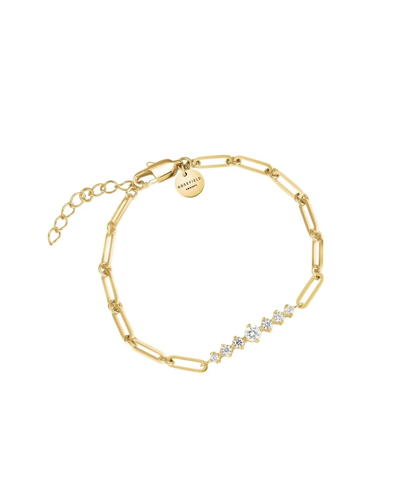 Rosefield Crystal Bar Bracelet In 14K Yellow Gold Plated Stainless Steel