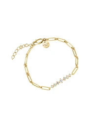 Rosefield Crystal Bar Bracelet In 14K Yellow Gold Plated Stainless Steel