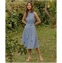 Pact Women's Organic Cotton Sunset Lightweight Sleeveless Shirtdress