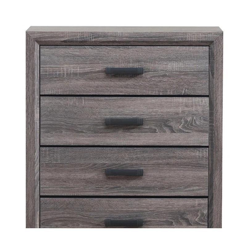 Solid Wood Five-Drawer Chest for Bedroom Storage and Organization