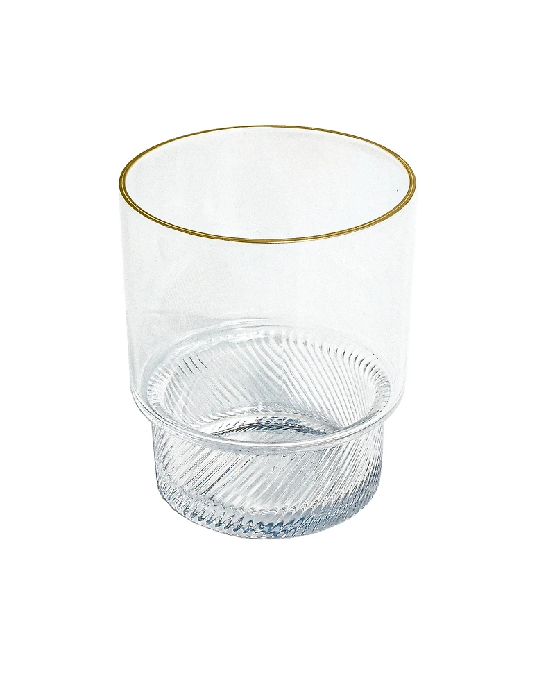 Abode Homewares Stax Optic Twist Goblet Glasses, Set of 6