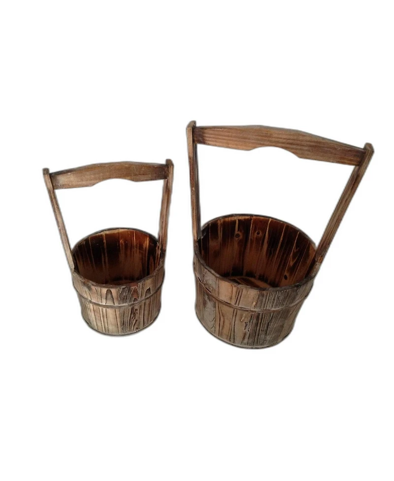 Wood Garden Planter Set – 2 Pieces for Outdoor Landscaping