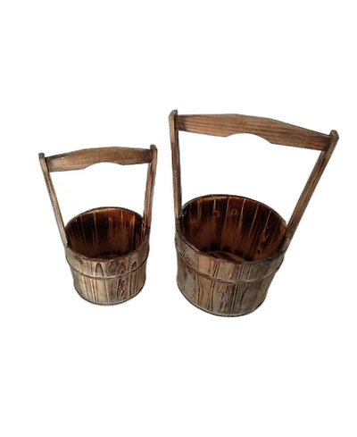 Wood Garden Planter Set – 2 Pieces for Outdoor Landscaping