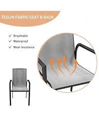 Aluminium Frame with Stackable Dining Chairs
