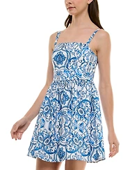 Bcx Juniors' Sleeveless Square-Neck Fit & Flare Dress