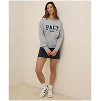 Pact Women's Organic Cotton Cloud Brushed Fleece Graphic Crew Sweatshirt