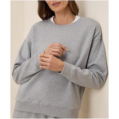 Pact Women's Organic Cotton Cloud Brushed Fleece Crew Sweatshirt