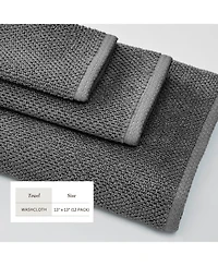Linery & Co. Cotton Textured 12-Piece Washcloth Set