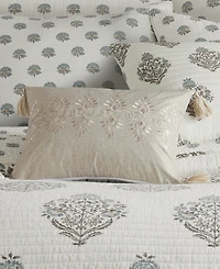 Levtex Kamira Embroidered Tassel Decorative Pillow, 18" x 14"