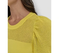 Dkny Women's Mesh Puff-Sleeve Sweater