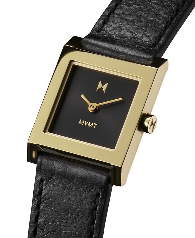 Mvmt Women's Marquee Square Black Leather Strap Watch, 22mm