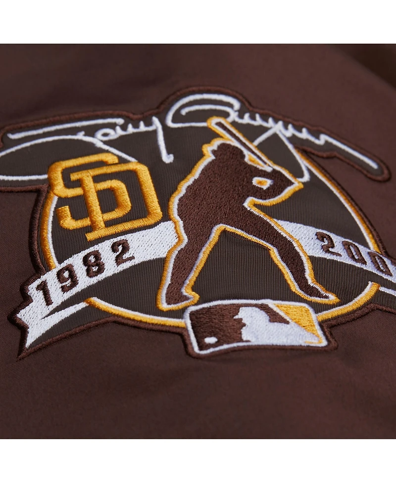 Mitchell & Ness Men's Tony Gwynn Brown San Diego Padres Legends Collection Vintage Satin Full-Snap Jacket