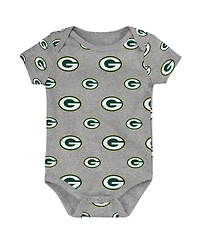 Outerstuff Baby Boys and Girls Green Bay Packers Team Starter Bodysuit, Set of 3