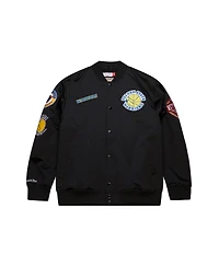 Mitchell & Ness Men's Black Golden State Warriors Blackout Collection Vintage Full-Snap Satin Jacket