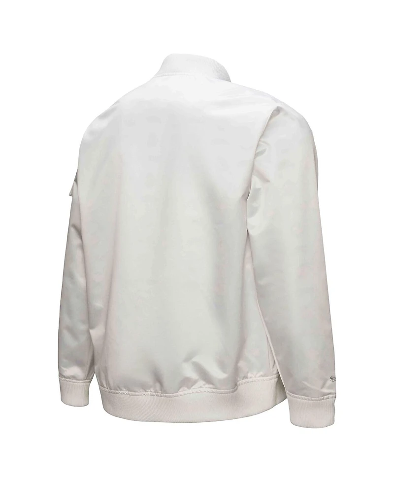Mitchell & Ness Men's White Golden State Warriors Hardwood Classics Nights Team Leader Satin Full-Zip Jacket