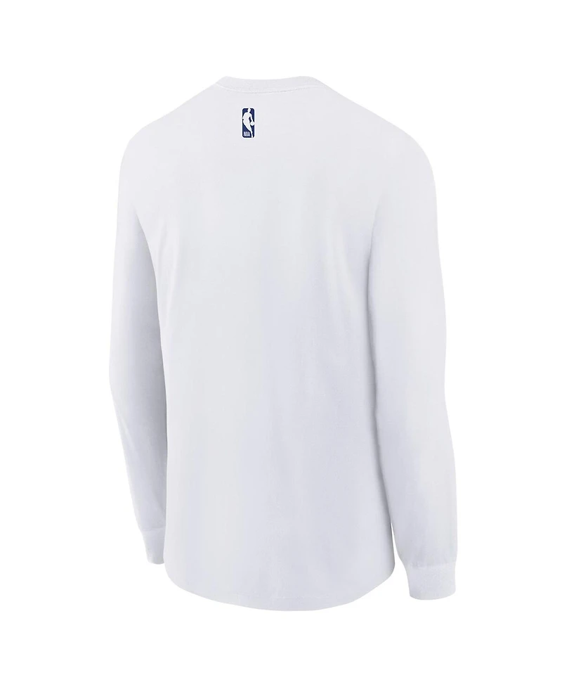 Nike Big Boys and Girls White Philadelphia 76ers 2024/25 City Edition Wordmark Performance Long Sleeve T-Shirt
