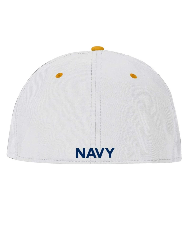 Under Armour Men's White Navy Midshipmen Jolly Rogers Alternate Baseball Fitted Hat