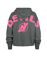 '47 Brand Women's Gray New Jersey Devils Bright Side Venice Cropped Pullover Hoodie