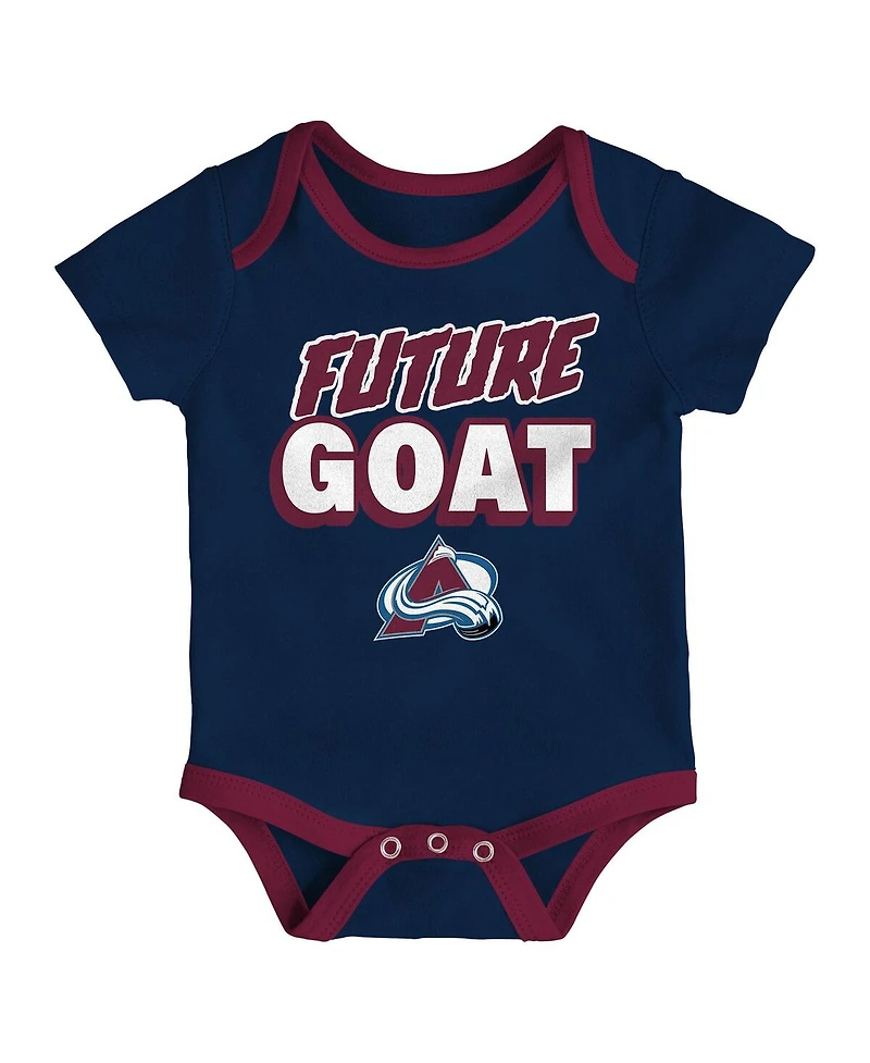 Outerstuff Newborn Colorado Avalanche Loyal Buddies Bodysuit 3-Pack