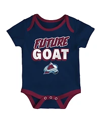 Outerstuff Newborn Colorado Avalanche Loyal Buddies Bodysuit 3-Pack