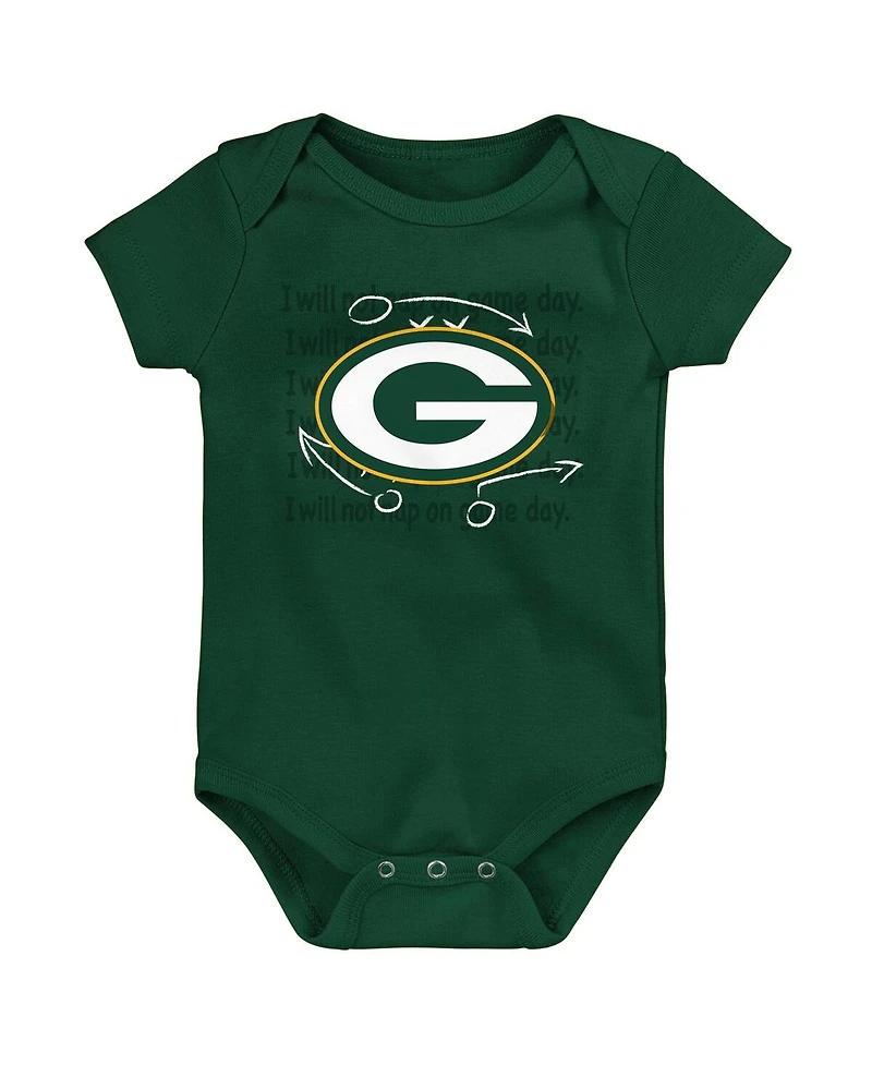Outerstuff Baby Boys and Girls Green Bay Packers Team Starter Bodysuit, Set of 3