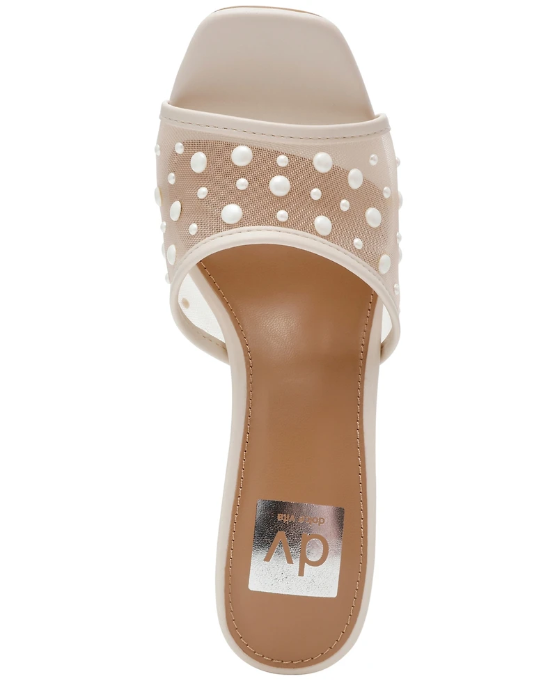 Dv Dolce Vita Women's Yossi Pearl Mesh Slide Dress Sandals