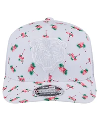 New Era Men's White Chicago Bears Adventure Flamingo Pattern 9SEVENTY Stretch-Snap Hat