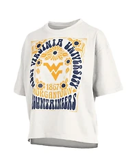 Pressbox Women's White West Virginia Mountaineers Harmony Oversized T-Shirt
