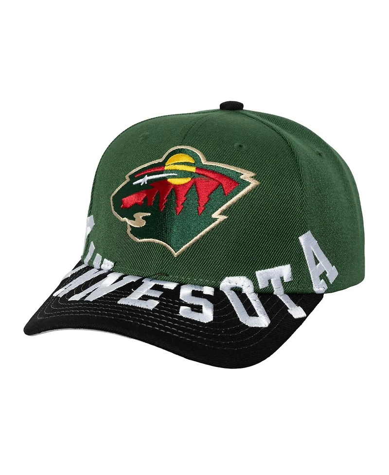 Mitchell & Ness Men's Green/Black Minnesota Wild Under Arch Two-Tone Pro Crown Snapback Hat