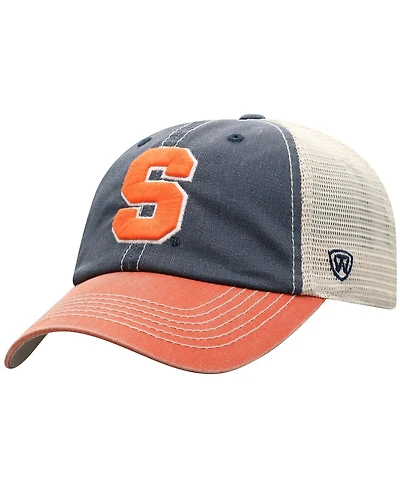 Top of the World Men's True Navy Syracuse Orange Off Road Three-Tone Vintage Adjustable Trucker Hat