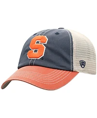 Top of the World Men's True Navy Syracuse Orange Off Road Three-Tone Vintage Adjustable Trucker Hat
