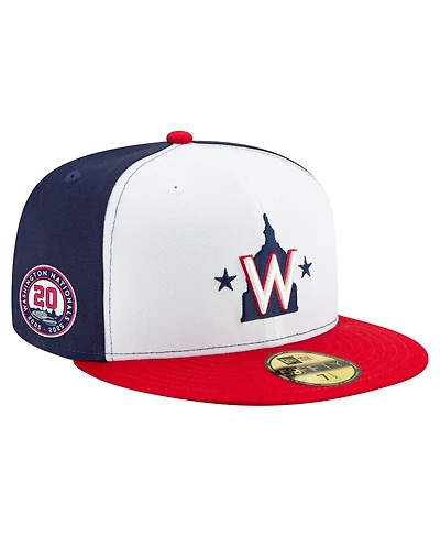 New Era Men's White/Navy/Red Washington Nationals 20th Anniversary 59FIFTY Hat