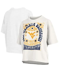 Pressbox Women's White West Virginia Mountaineers Harmony Oversized T-Shirt