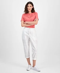 Nautica Jeans Women's Cotton Roll-Tab Utility Pants