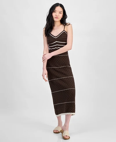 Freshman Juniors' Sleeveless Crochet Midi Dress